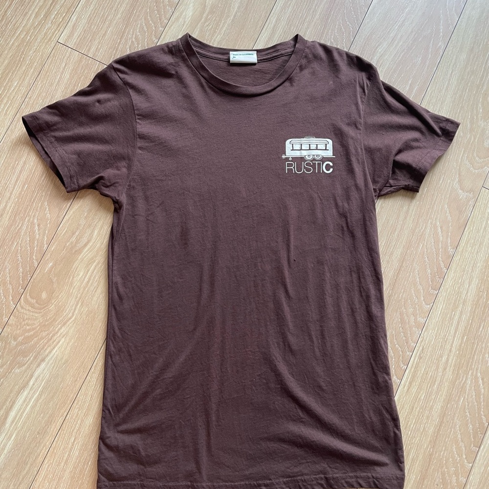 Brown Short Sleeve Tee with Crew Neck